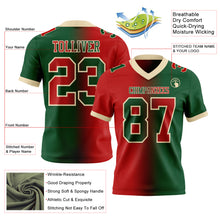 Load image into Gallery viewer, Custom Green Red-Cream Mesh Authentic Gradient Fashion Football Jersey
