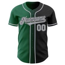 Load image into Gallery viewer, Custom Black Gray-Kelly Green Authentic Gradient Fashion Baseball Jersey
