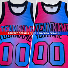 Load image into Gallery viewer, Custom Sky Blue Pink-Black Authentic Gradient Fashion Basketball Jersey
