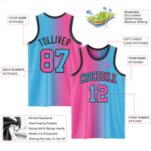 Load image into Gallery viewer, Custom Sky Blue Pink-Black Authentic Gradient Fashion Basketball Jersey
