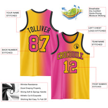 Load image into Gallery viewer, Custom Yellow Pink-Black Authentic Gradient Fashion Basketball Jersey
