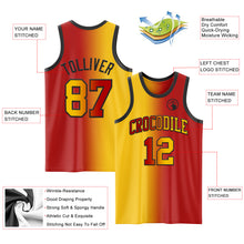 Load image into Gallery viewer, Custom Red Yellow-Black Authentic Gradient Fashion Basketball Jersey
