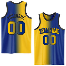 Load image into Gallery viewer, Custom Royal Yellow-Black Authentic Gradient Fashion Basketball Jersey
