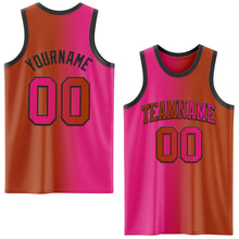 Load image into Gallery viewer, Custom Texas Orange Hot Pink-Black Authentic Gradient Fashion Basketball Jersey
