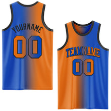 Load image into Gallery viewer, Custom Thunder Blue Bay Orange-Black Authentic Gradient Fashion Basketball Jersey
