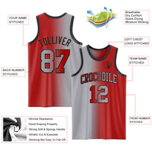 Load image into Gallery viewer, Custom Red Gray-Black Authentic Gradient Fashion Basketball Jersey
