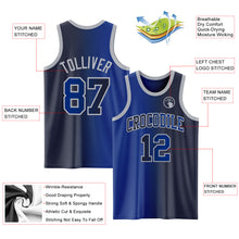 Load image into Gallery viewer, Custom Navy Royal-Gray Authentic Gradient Fashion Basketball Jersey
