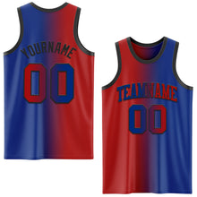 Load image into Gallery viewer, Custom Royal Red-Black Authentic Gradient Fashion Basketball Jersey
