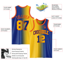 Load image into Gallery viewer, Custom Royal Yellow-Orange Authentic Gradient Fashion Basketball Jersey
