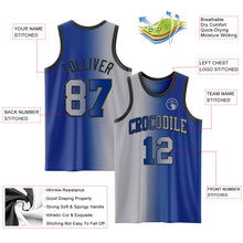 Load image into Gallery viewer, Custom Royal Gray-Black Authentic Gradient Fashion Basketball Jersey
