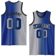 Load image into Gallery viewer, Custom Royal Gray-Black Authentic Gradient Fashion Basketball Jersey
