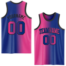 Load image into Gallery viewer, Custom Royal Pink-Black Authentic Gradient Fashion Basketball Jersey
