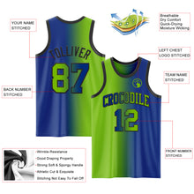 Load image into Gallery viewer, Custom Royal Neon Green-Black Authentic Gradient Fashion Basketball Jersey
