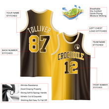 Load image into Gallery viewer, Custom Brown Gold-Cream Authentic Gradient Fashion Basketball Jersey
