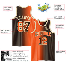 Load image into Gallery viewer, Custom Brown Orange-Cream Authentic Gradient Fashion Basketball Jersey
