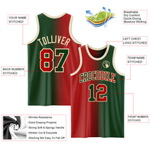 Load image into Gallery viewer, Custom Green Red-Cream Authentic Gradient Fashion Basketball Jersey
