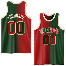 Load image into Gallery viewer, Custom Green Red-Cream Authentic Gradient Fashion Basketball Jersey
