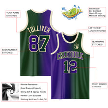 Load image into Gallery viewer, Custom Green Purple-Cream Authentic Gradient Fashion Basketball Jersey
