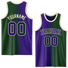 Load image into Gallery viewer, Custom Green Purple-Cream Authentic Gradient Fashion Basketball Jersey
