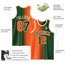 Load image into Gallery viewer, Custom Green Orange-Cream Authentic Gradient Fashion Basketball Jersey
