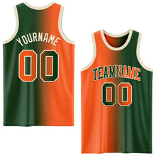 Load image into Gallery viewer, Custom Green Orange-Cream Authentic Gradient Fashion Basketball Jersey
