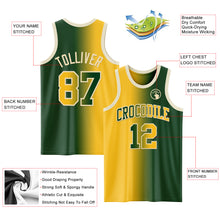 Load image into Gallery viewer, Custom Green Gold-Cream Authentic Gradient Fashion Basketball Jersey
