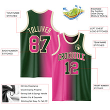 Load image into Gallery viewer, Custom Green Pink-Cream Authentic Gradient Fashion Basketball Jersey
