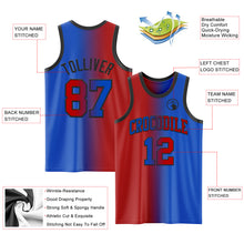 Load image into Gallery viewer, Custom Thunder Blue Red-Black Authentic Gradient Fashion Basketball Jersey
