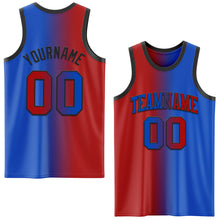 Load image into Gallery viewer, Custom Thunder Blue Red-Black Authentic Gradient Fashion Basketball Jersey
