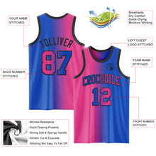 Load image into Gallery viewer, Custom Thunder Blue Pink-Black Authentic Gradient Fashion Basketball Jersey
