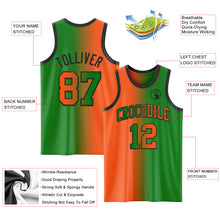 Load image into Gallery viewer, Custom Grass Green Orange-Black Authentic Gradient Fashion Basketball Jersey
