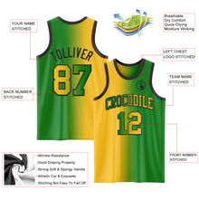 Load image into Gallery viewer, Custom Grass Green Gold-Black Authentic Gradient Fashion Basketball Jersey
