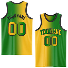 Load image into Gallery viewer, Custom Grass Green Gold-Black Authentic Gradient Fashion Basketball Jersey
