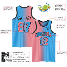 Load image into Gallery viewer, Custom Sky Blue Medium Pink-Black Authentic Gradient Fashion Basketball Jersey
