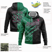 Load image into Gallery viewer, Custom Stitched Graffiti Pattern Black Kelly Green-Pink 3D Scratch Sports Pullover Sweatshirt Hoodie
