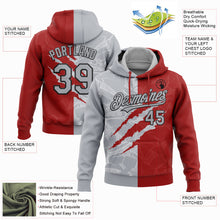 Load image into Gallery viewer, Custom Stitched Graffiti Pattern Gray Red-Black 3D Scratch Sports Pullover Sweatshirt Hoodie
