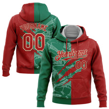 Load image into Gallery viewer, Custom Stitched Graffiti Pattern Red Kelly Green-City Cream 3D Scratch Sports Pullover Sweatshirt Hoodie
