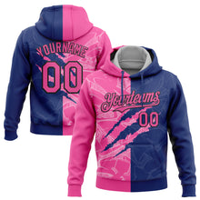 Load image into Gallery viewer, Custom Stitched Graffiti Pattern Pink Royal-Black 3D Scratch Sports Pullover Sweatshirt Hoodie
