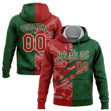 Load image into Gallery viewer, Custom Stitched Graffiti Pattern Red Green-Cream 3D Scratch Sports Pullover Sweatshirt Hoodie
