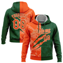 Load image into Gallery viewer, Custom Stitched Graffiti Pattern Orange Green-Cream 3D Scratch Sports Pullover Sweatshirt Hoodie
