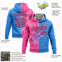 Load image into Gallery viewer, Custom Stitched Graffiti Pattern Pink Powder Blue-Black 3D Scratch Sports Pullover Sweatshirt Hoodie
