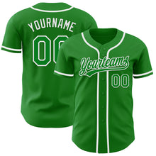 Load image into Gallery viewer, Custom Grass Green White Authentic Baseball Jersey
