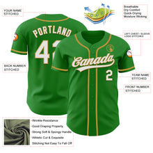 Load image into Gallery viewer, Custom Grass Green White-Old Gold Authentic Baseball Jersey
