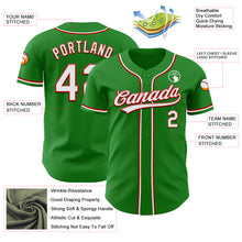 Load image into Gallery viewer, Custom Grass Green White-Red Authentic Baseball Jersey
