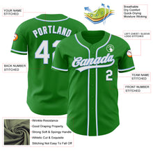 Load image into Gallery viewer, Custom Grass Green White-Light Blue Authentic Baseball Jersey
