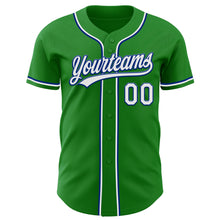 Load image into Gallery viewer, Custom Grass Green White-Royal Authentic Baseball Jersey
