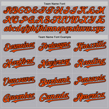 Load image into Gallery viewer, Custom Gray Orange-Black Mesh Authentic Throwback Baseball Jersey
