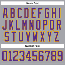 Load image into Gallery viewer, Custom Gray Purple-Gold Hockey Lace Neck Jersey
