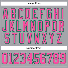 Load image into Gallery viewer, Custom Gray Pink-Kelly Green Hockey Lace Neck Jersey
