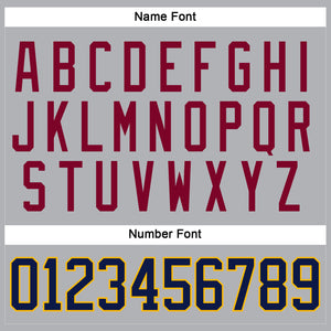 Custom Gray Navy Gold-Maroon Hockey Jersey